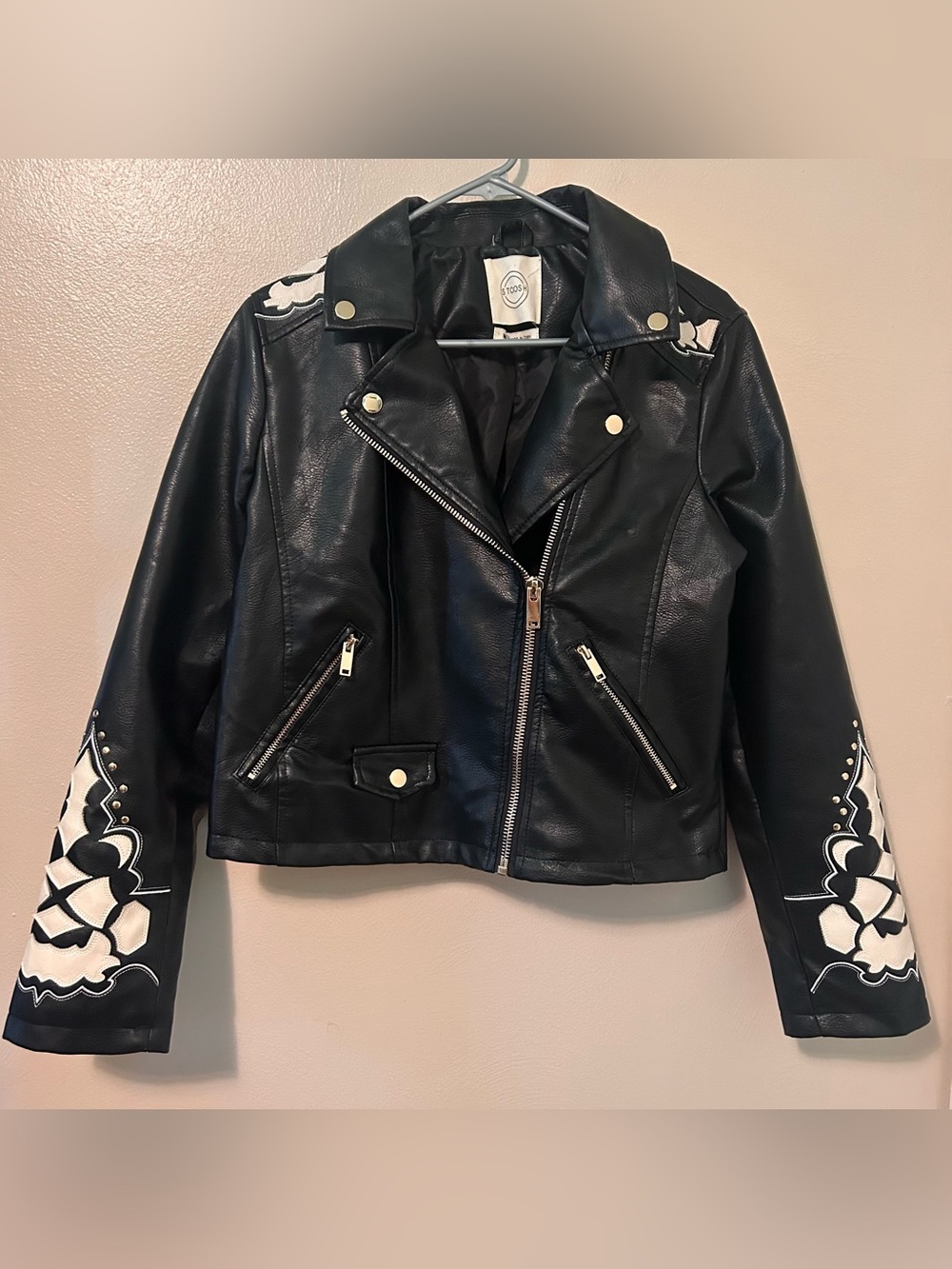 Stoosh Black Embellished Western Faux Leather Jacket - Picture 2 of 11